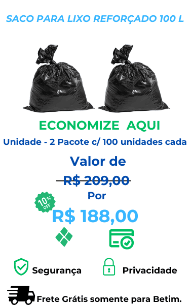 saco de lixo 100 litros reforçado